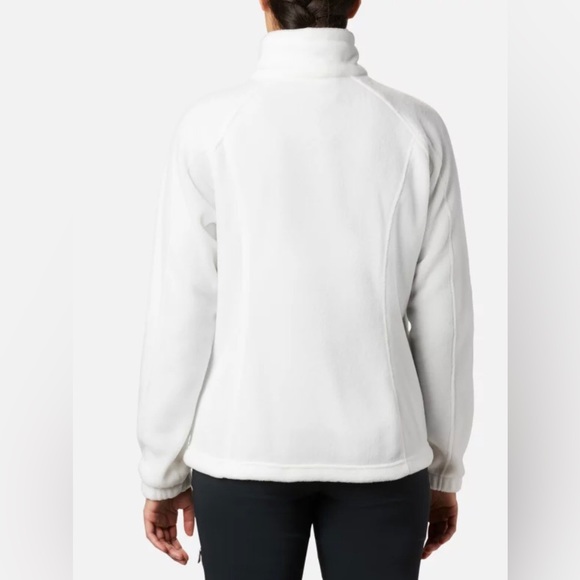 Columbia fleece zip up Jacket white Sz M Side pockets soft cozy zipper c… - Picture 4 of 7